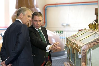 His Royal Highness The Duke of York at Glenfarclas spirit safe