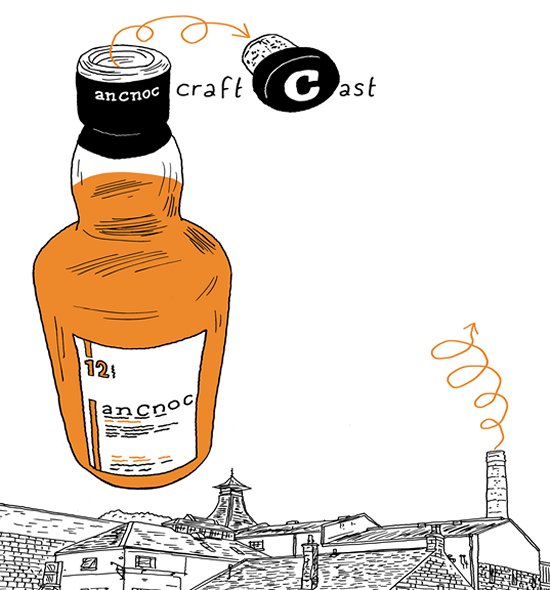 The anCnoc Craft Cast hand-drawn illustration by New York based Scottish illustrator Peter Arkle. The anCnoc Craft Cast hand-drawn illustration by New York based Scottish illustrator Peter Arkle.