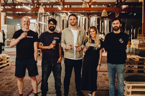 Global Whisky Ambassador for anCnoc Stuart Baxter (middle) with the Overtone Brewing team. Global Whisky Ambassador for anCnoc Stuart Baxter (middle) with the Overtone Brewing team.