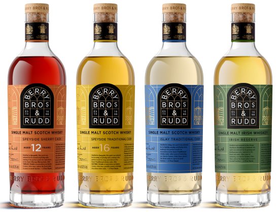 BBR Classic Range, featuring Speyside Sherry Cask 12 Year Old, Speyside Traditional Cask 16 Year Old, Islay Traditional Cask and Irish Reserve
