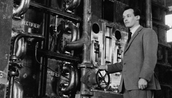 Charles Grant Gordon at the completed Girvan grain distillery in 1964.