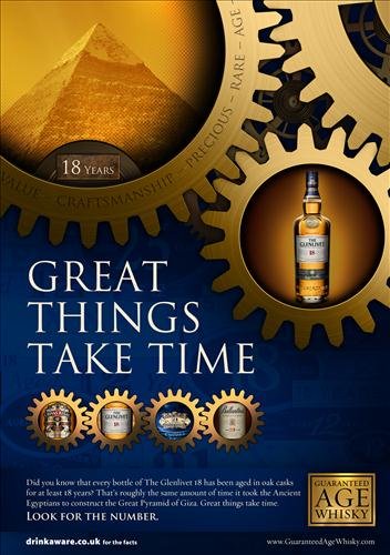 Great Things Take Time. The Great Pyramid of Giza, which took 18 years to be completed the same time as The Glenlivet 18 year old.