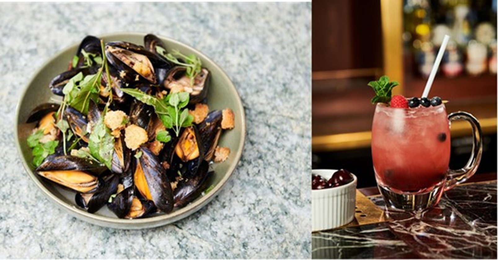 Glen Moray Mussels With Cinnamon, Lemon, Marjoram, Bay and Migas