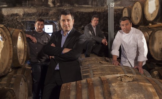 The Macallan’s Whisky Maker Bob Dalgarno with the Roca Brothers; Jordi, Josep and Joan Roca.