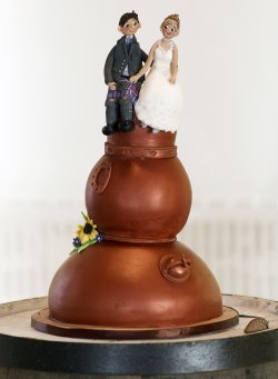 Tanya & Russell's Old Pulteney �smuggler�s kettle� stills wedding cake. (Image Credit Angus Mackay)