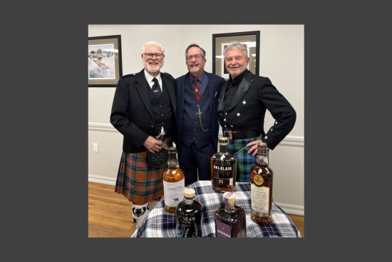 Scottish Craftsmens Association 25th Annual Whisky Experience From left to right: John McIntosh, Murray Cohen and Jackie Gordon